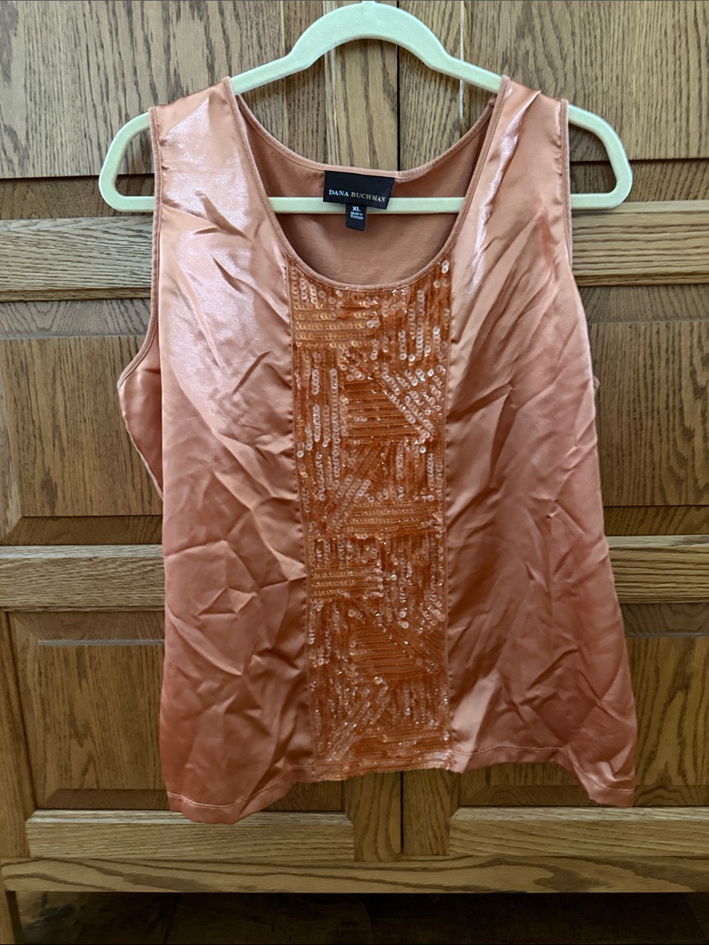 DANA BUCHMAN Women Polyester Tank Top  XL Sequin Party Cocktail - Picture 7 of 9